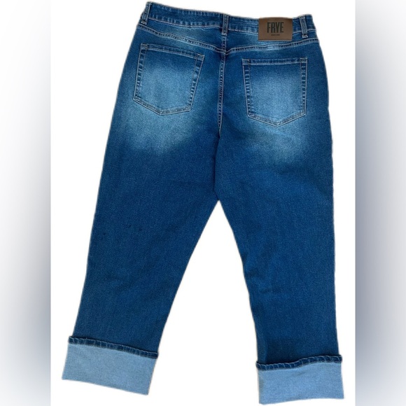 Frye Indigo Denim Jeans with Rolled Cuffs Size 10 - Picture 1 of 10